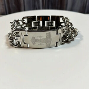 AWESOME THOR VIKING STAINLESS STEEL LINK BRACELET.
